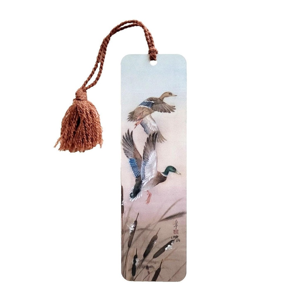 Vintage 80s Lena Liu Mallard Ducks Bookmark yarn 1980s Tag-A-Longs Artworks LL27